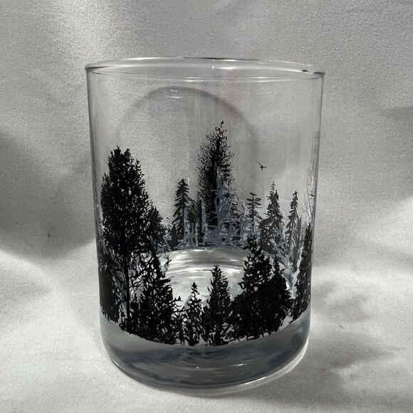 Forest With Bird Landscape Set Of 4 Whiskey Short Tumblers - Picture 3 of 9